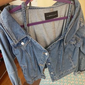 Blue Jean jacket with cute design ✨